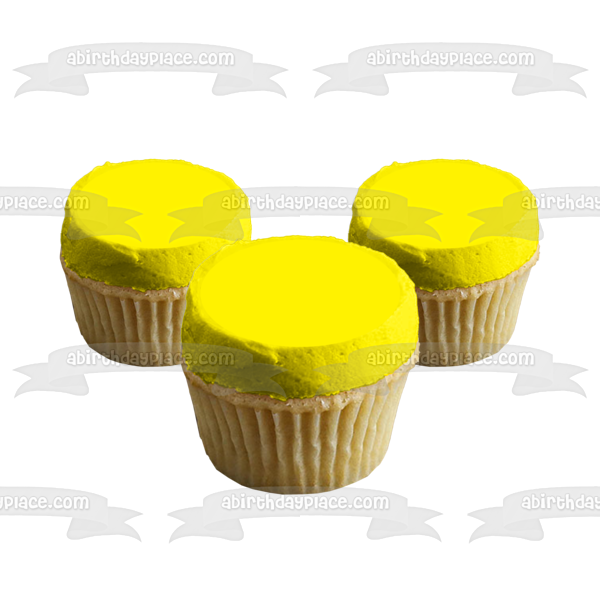 Yellow Color Solid Background Edible Cake Topper Image ABPID04329