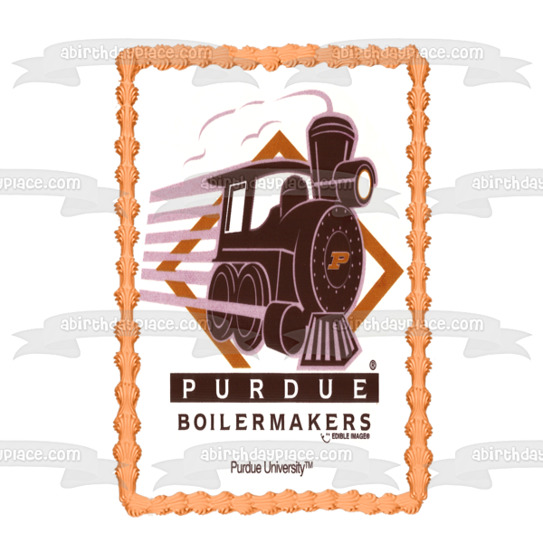 Purdue Boiler Makers Old Train Logo Edible Cake Topper Image ABPID06263