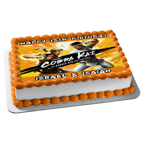 Cobra Kai the Karate Kid Saga Continues Video Game Happy Birthday Customizable Edible Cake Topper Image ABPID53709