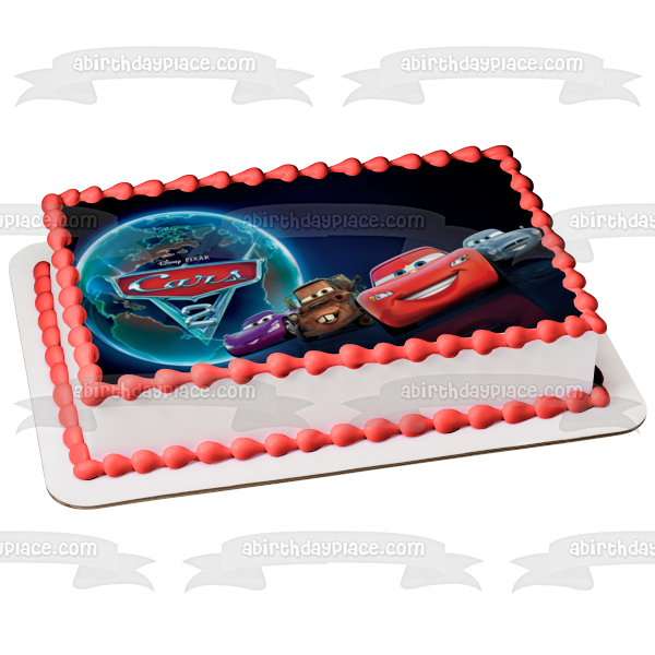 Cars Mater Lightening McQueen Sally and Holley Edible Cake Topper Image ABPID06281