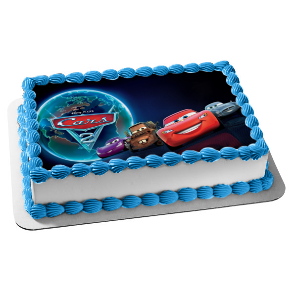 Cars Mater Lightening McQueen Sally and Holley Edible Cake Topper Image ABPID06281