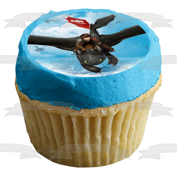 Cómo entrenar a tu dragón Hipo y desdentado adorno comestible para tarta imagen ABPID06292 