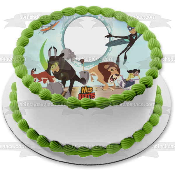 Wild Kratts Chris Kratt Martin Kratt and Wildlife Edible Cake Topper Image Frame ABPID06285