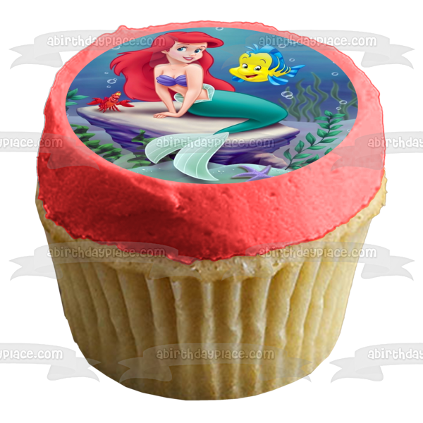 The Little Mermaid Ariel Flounder and Sebastian Edible Cake Topper Image ABPID04436