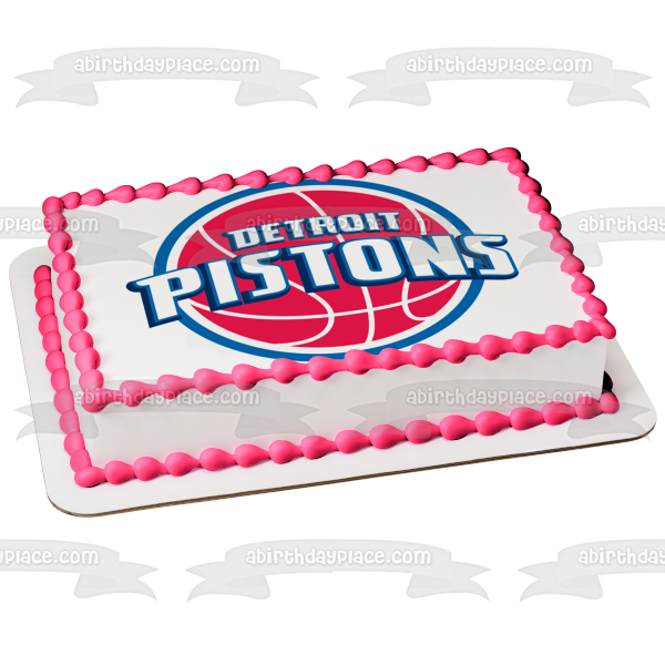 Detroit Pistons 2018 Logo NBA Professional Basketball Association Edible Cake Topper Image ABPID06408