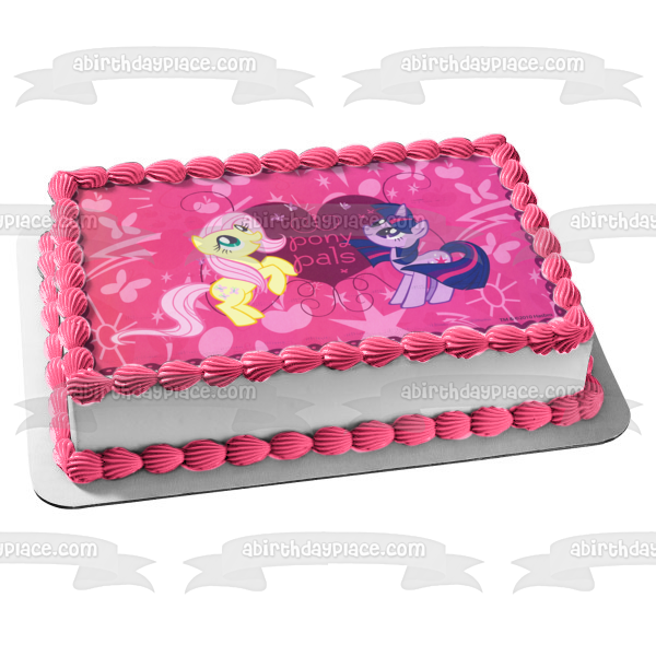 My Little Pony Equestria Girls Fluttershy and Twilight Sparkle Edible Cake Topper Image ABPID06409
