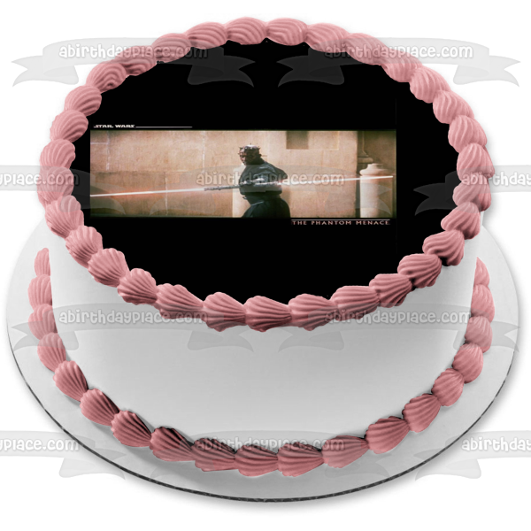 Star Wars Darth Maul and His Double Ended Lightsaber Edible Cake Topper Image ABPID04532