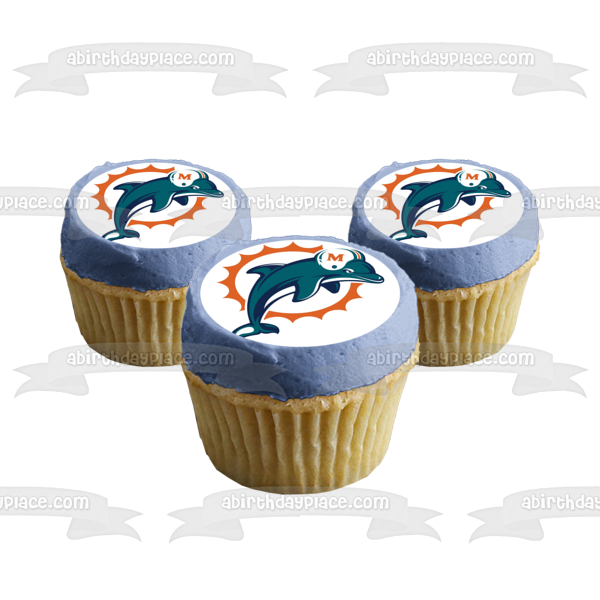 Miami Dolphins Professional American Football Team Edible Cake Topper Image ABPID04533