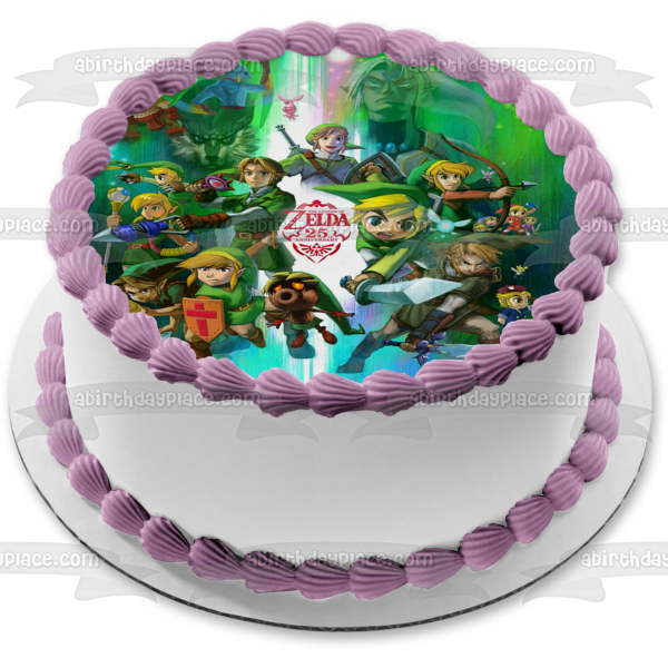 The Legend of Zelda 25th Anniversary Edible Cake Topper Image ABPID04534
