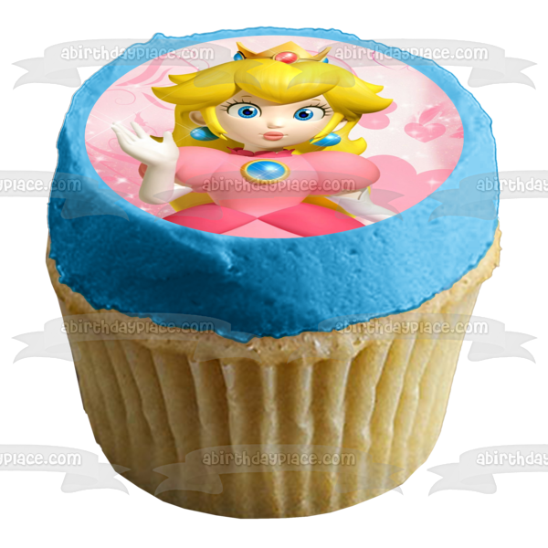 Super Mario Princess Peach Edible Cake Topper Image ABPID04554