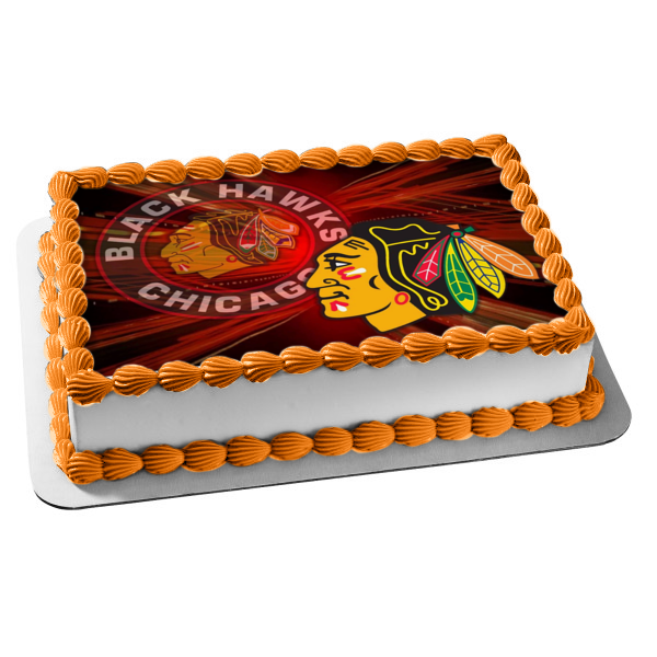 Chicago Blackhawks Logo NHL Professional Ice Hockey Edible Cake Topper Image ABPID06428