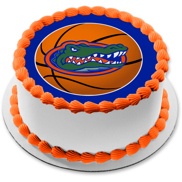 University of Florida Florida Gators Basketball Logo Edible Cake Topper Image ABPID06434