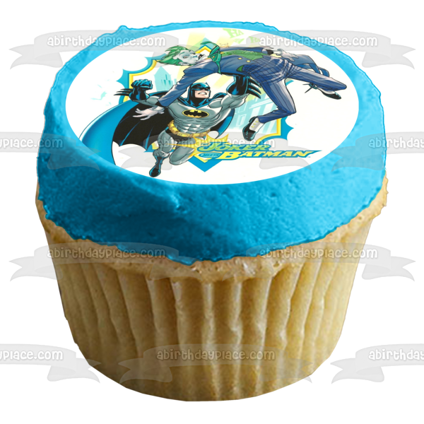 The Joker Meets Batman Edible Cake Topper Image ABPID04578