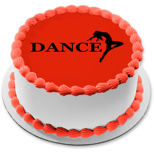 Dancer Black Image with an Orange Background Edible Cake Topper Image ABPID06448