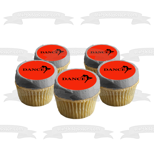 Dancer Black Image with an Orange Background Edible Cake Topper Image ABPID06448