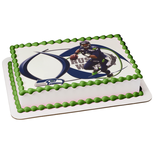 Imagen comestible para tarta con logotipo de los Seattle Seahawks de la NFL Russel Wilson ABPID06455 
