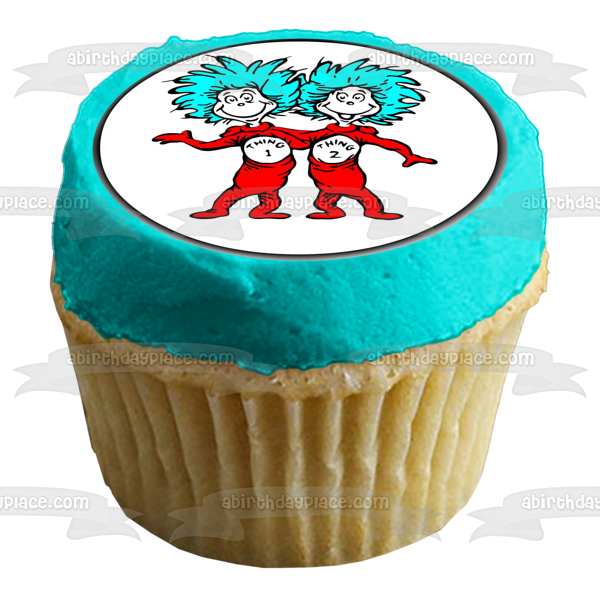 Dr. Seuss Thing 1 and Thing 2 Edible Cake Topper Image ABPID04635