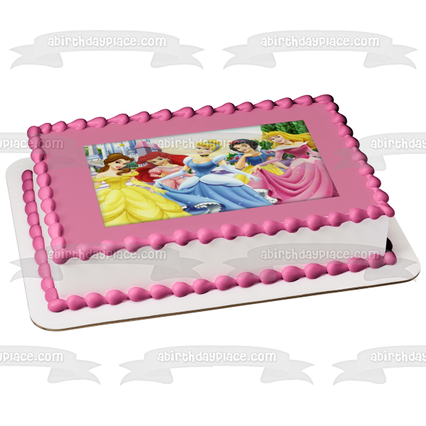 Belle Ariel Cinderella Snow White Aurora Edible Cake Topper Image ABPID06478