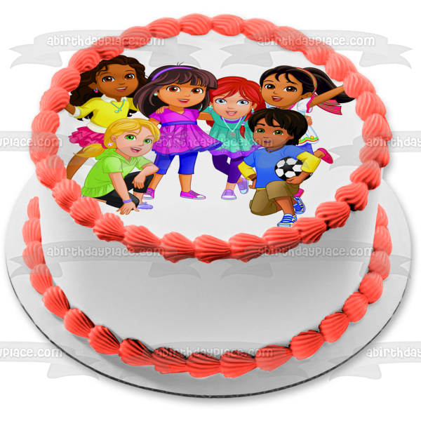 Dora and Friends Into the City Dora Emma Kate Naiya Alana and Pablo Edible Cake Topper Image ABPID04651