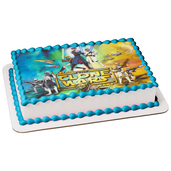 Star Wars: The Clone Wars Yoda Luke Skywalker Storm Troopers and Ahsoka Tano Edible Cake Topper Image ABPID06515