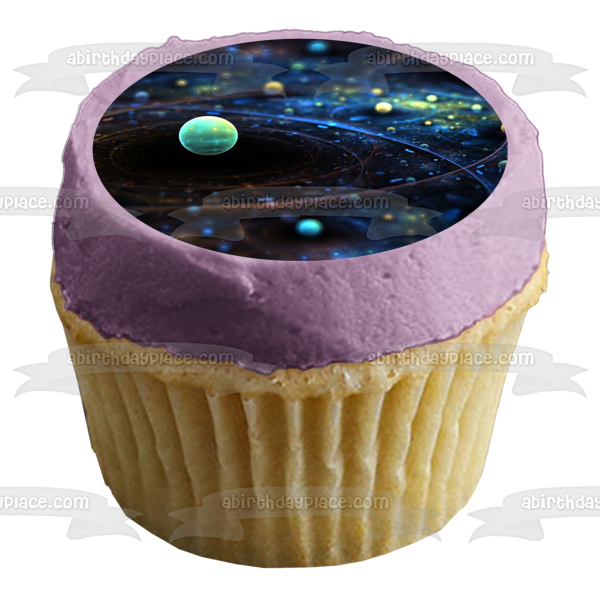 Outer Space Planets Galaxy's Edible Cake Topper Image ABPID04725