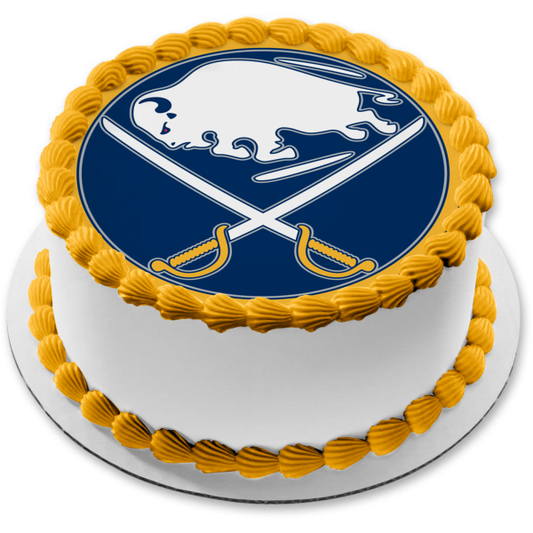Imagen comestible para tarta comestible con logotipo del equipo profesional de hockey sobre hielo de Buffalo Sabres ABPID04738 