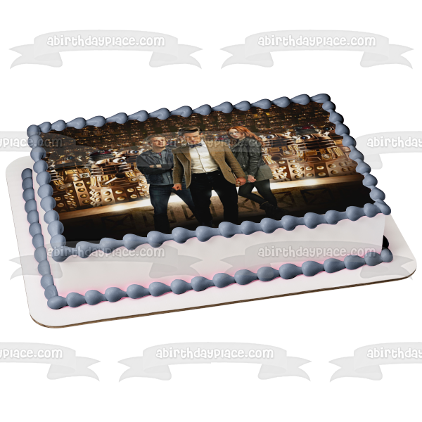 Doctor Who the Widow and the Wardrobe the Seventh Doctor Amy Pond and Rory Williams Edible Cake Topper Image ABPID06547