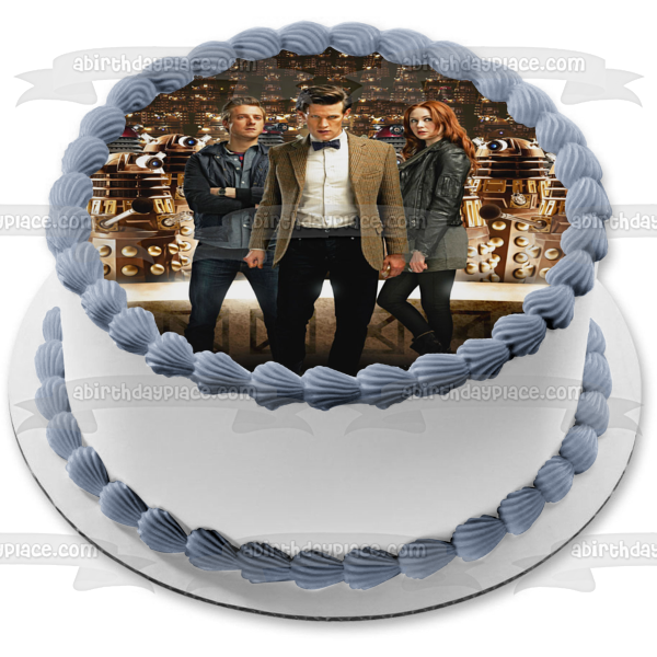 Doctor Who the Widow and the Wardrobe the Seventh Doctor Amy Pond and Rory Williams Edible Cake Topper Image ABPID06547