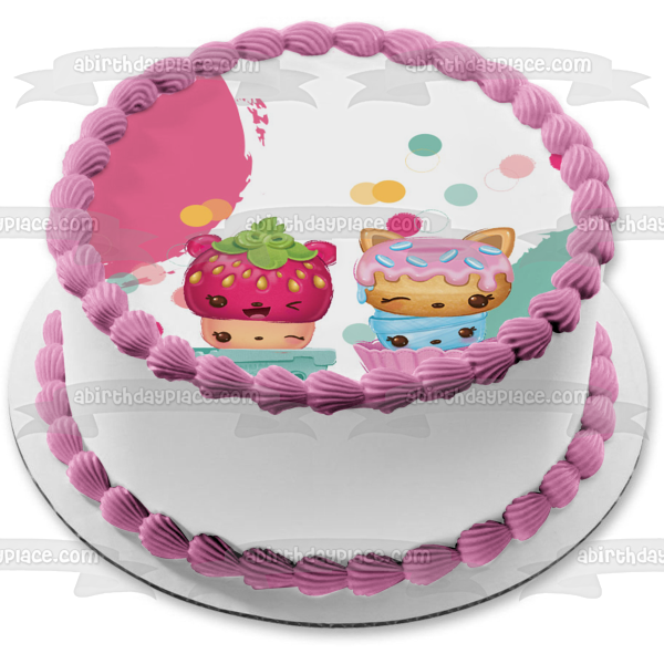 Num Noms 2 Nana Berry Cory Custard Sadie Seeds Blue and Razz Gloss Up Edible Cake Topper Image ABPID06559