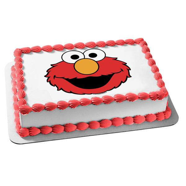 Sesame Street Elmo Face Edible Cake Topper Image ABPID53712
