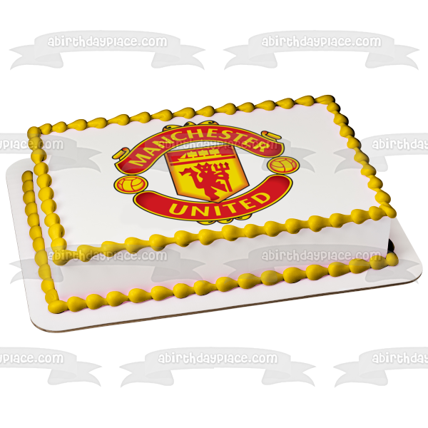 Manchester United Football Club Professional Soccer Logo Edible Cake Topper Image ABPID04817