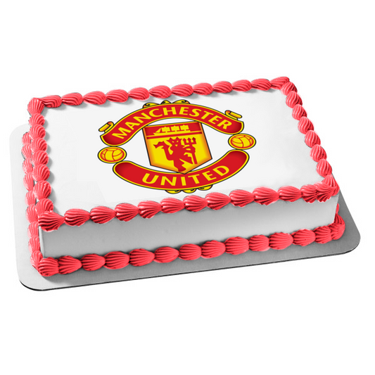 Manchester United Football Club Professional Soccer Logo Edible Cake Topper Image ABPID04817