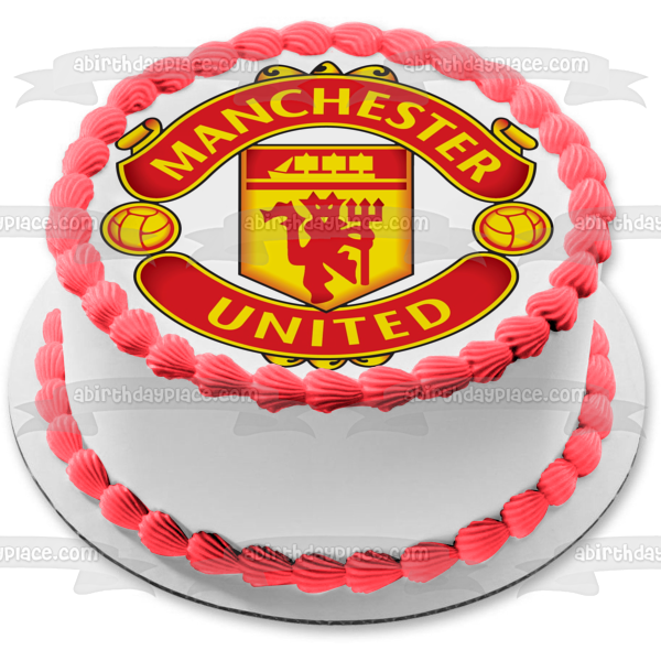 Manchester United Football Club Professional Soccer Logo Edible Cake Topper Image ABPID04817