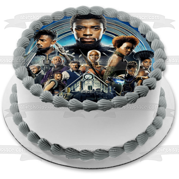 Black Panther T'Challa  Wakanda Eric Killmonger Okoye and Shuri Edible Cake Topper Image ABPID06576