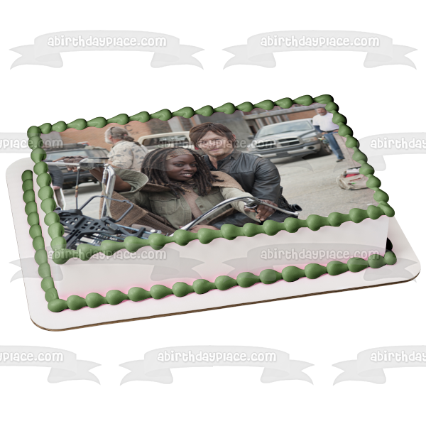 The Walking Dead Season 3 Darryl and Michonne Edible Cake Topper Image ABPID06592