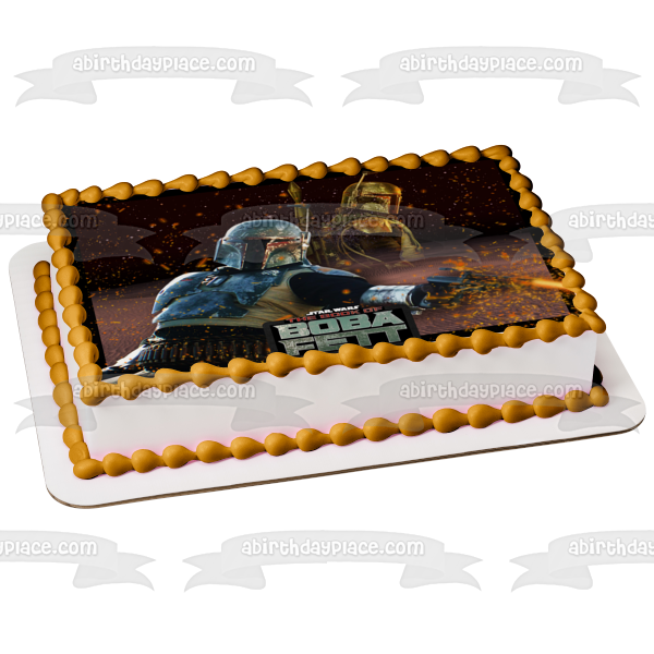 The Book of Boba Fett Star Wars Mandalorian Bounty Hunter Edible Cake Topper Image ABPID53704