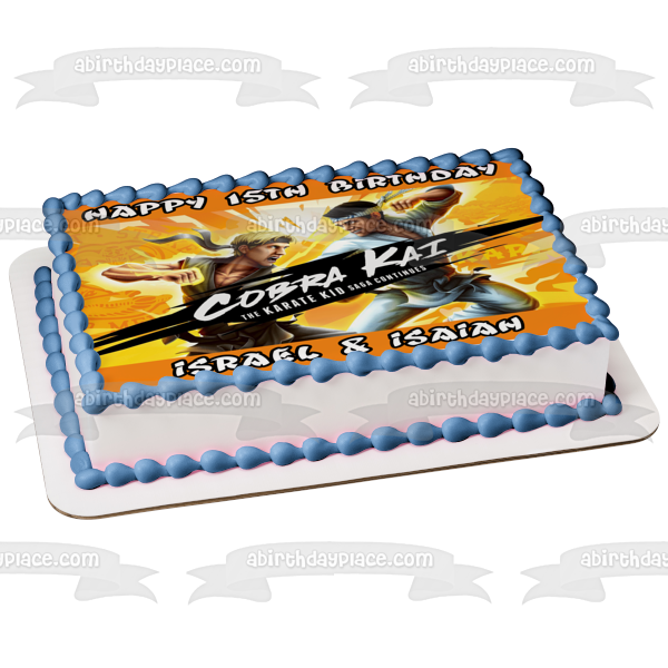 Cobra Kai The Karate Kid Saga Continues Video Game Happy Birthday Customizable Edible Cake Topper Image ABPID53709