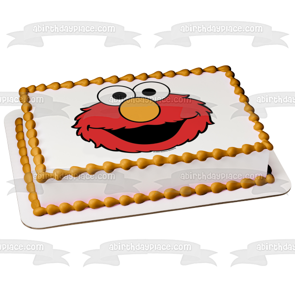 Sesame Street Elmo Face Edible Cake Topper Image ABPID53712
