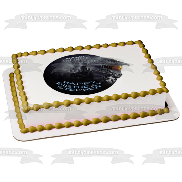 Halo Infinite Happy Birthday Your Personalized Name Edible Cake Topper Image ABPID53713