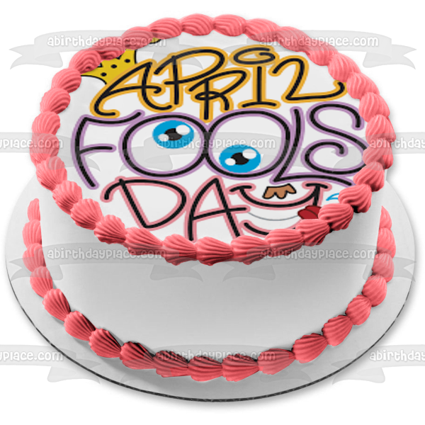 April Fool's Day Jester Smiley Face Edible Cake Topper Image ABPID53731
