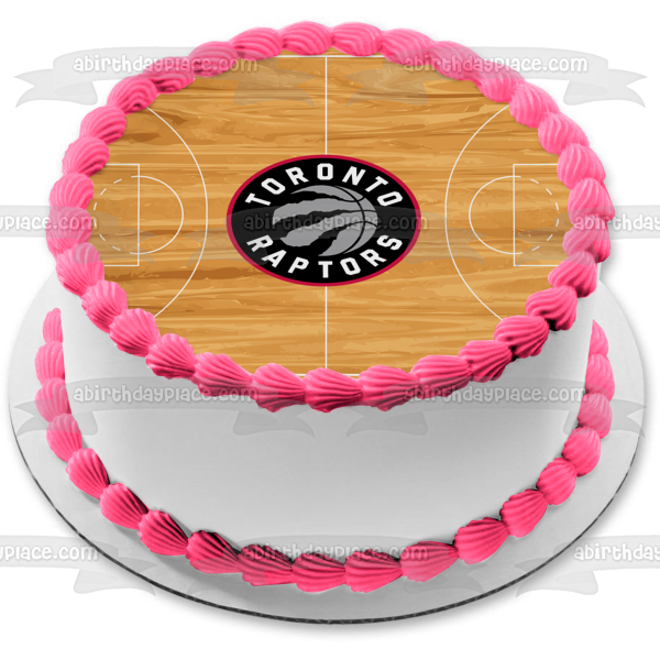 Toronto Raptors Logo Basketball Court Professional Sports Edible Cake Topper Image ABPID04901