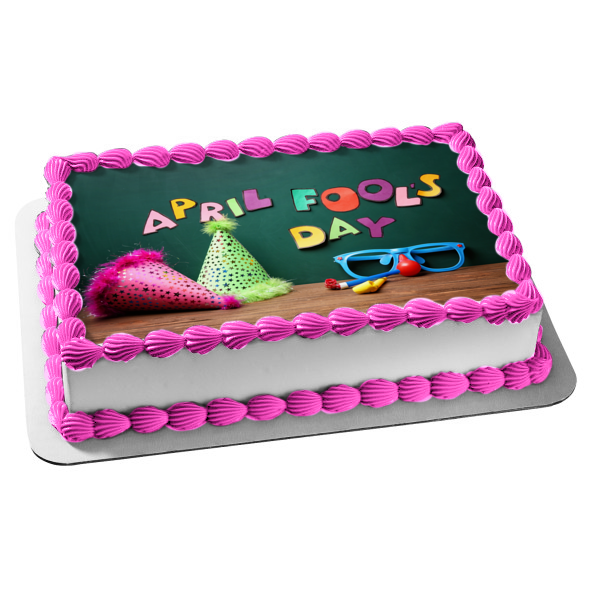 April Fool's Day Party Hats Edible Cake Topper Image ABPID53736