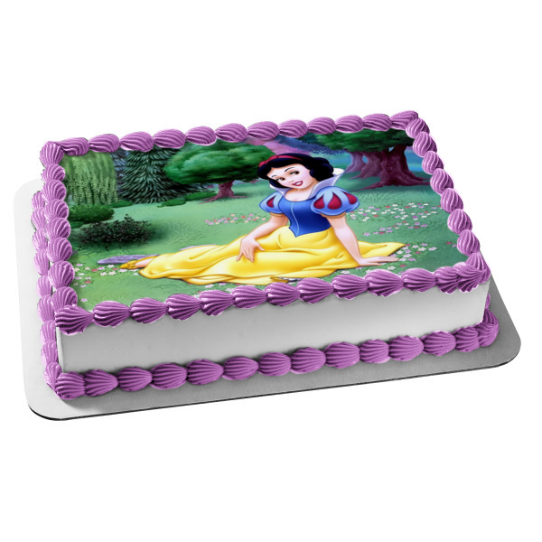 Snow White Trees and Flowers Edible Cake Topper Image ABPID06647
