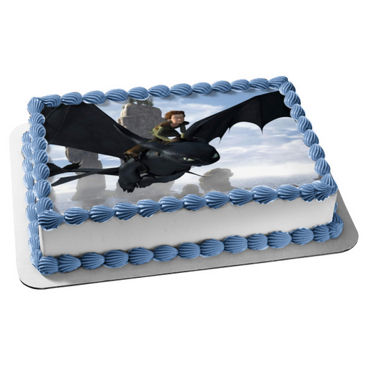 Cómo entrenar a tu dragón desdentado e hipo volando adorno comestible para tarta imagen ABPID07038 