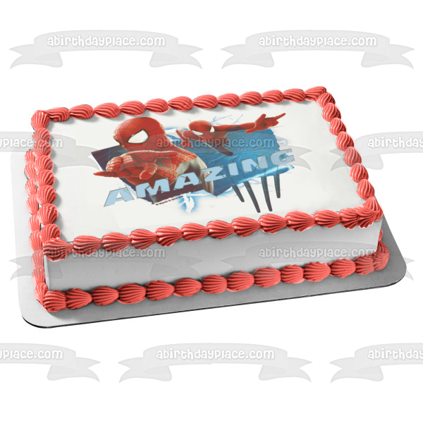 Amazing Spider-Man Edible Cake Topper Image ABPID07039