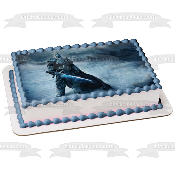 World of Warcraft 5k Lich King Mountains Edible Cake Topper Image ABPID07112
