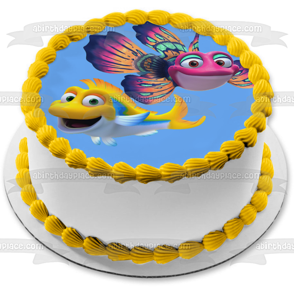 Splash and Bubbles One Big Ocean with a Blue Background Edible Cake Topper Image ABPID07111