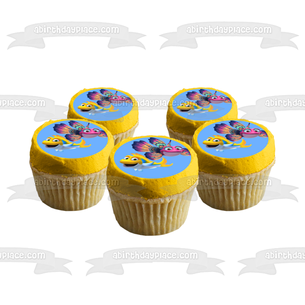 Splash and Bubbles One Big Ocean with a Blue Background Edible Cake Topper Image ABPID07111