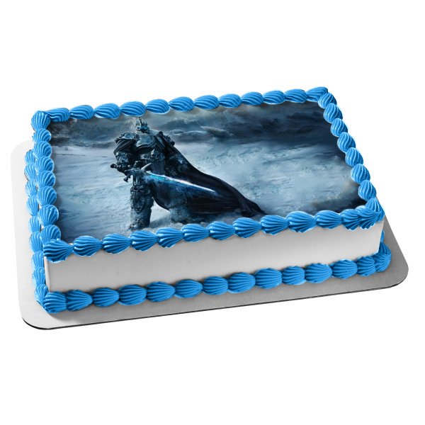 World of Warcraft 5k Lich King Mountains Edible Cake Topper Image ABPID07112