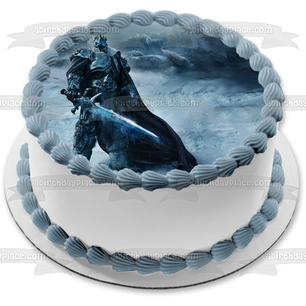 World of Warcraft 5k Lich King Mountains Edible Cake Topper Image ABPID07112